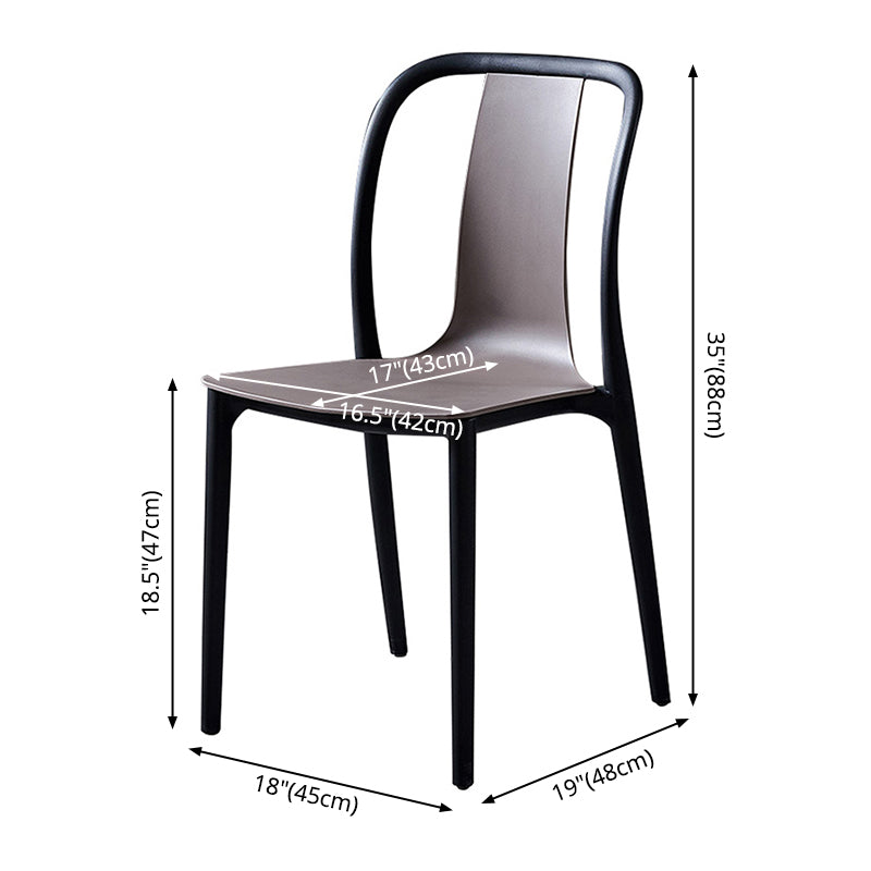 Plastic Dining Chairs Contemporary Style Side Chair Set for Dining Room Clearhalo ' kitchen&dining_furn' 'Dining Chairs' 'Dining Tables & Seating' 'dining_chair' 'Furniture' 'furniture_dining_chair' 'Kitchen & Dining Furniture' 'kitchen' 3540989