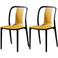 Plastic Dining Chairs Contemporary Style Side Chair Set for Dining Room Yellow Set of 2 Clearhalo ' kitchen&dining_furn' 'Dining Chairs' 'Dining Tables & Seating' 'dining_chair' 'Furniture' 'furniture_dining_chair' 'Kitchen & Dining Furniture' 'kitchen' 3540991
