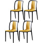 Plastic Dining Chairs Contemporary Style Side Chair Set for Dining Room Yellow Set of 4 Clearhalo ' kitchen&dining_furn' 'Dining Chairs' 'Dining Tables & Seating' 'dining_chair' 'Furniture' 'furniture_dining_chair' 'Kitchen & Dining Furniture' 'kitchen' 3540993