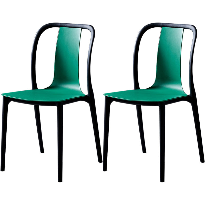 Plastic Dining Chairs Contemporary Style Side Chair Set for Dining Room Green Set of 2 Clearhalo ' kitchen&dining_furn' 'Dining Chairs' 'Dining Tables & Seating' 'dining_chair' 'Furniture' 'furniture_dining_chair' 'Kitchen & Dining Furniture' 'kitchen' 3540995