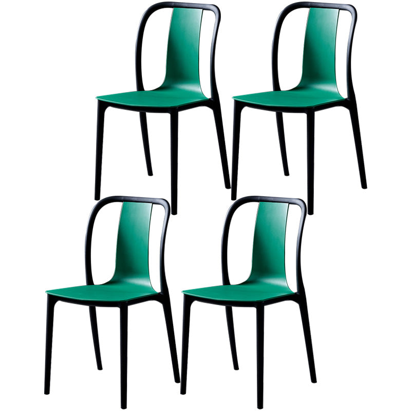 Plastic Dining Chairs Contemporary Style Side Chair Set for Dining Room Green Set of 4 Clearhalo ' kitchen&dining_furn' 'Dining Chairs' 'Dining Tables & Seating' 'dining_chair' 'Furniture' 'furniture_dining_chair' 'Kitchen & Dining Furniture' 'kitchen' 3540996
