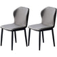 Home Contemporary Side Chair Wingback Metal Dining Room Chair with Leather Cushion Dark Gray 2 Piece Set Clearhalo ' kitchen&dining_furn' 'Dining Chairs' 'Dining Tables & Seating' 'dining_chair' 'furn' 'furn_dining_chair' 'Furniture' 'furniture_dining_chair' 'Kitchen & Dining Furniture' 'kitchen' 3541001