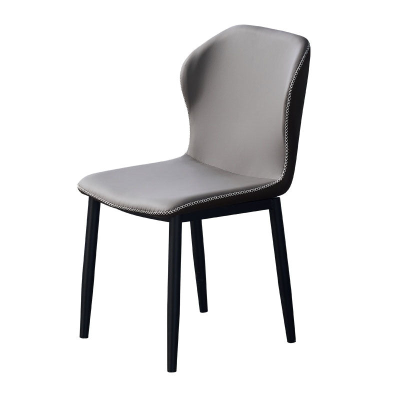 Home Contemporary Side Chair Wingback Metal Dining Room Chair with Leather Cushion Clearhalo ' kitchen&dining_furn' 'Dining Chairs' 'Dining Tables & Seating' 'dining_chair' 'furn' 'furn_dining_chair' 'Furniture' 'furniture_dining_chair' 'Kitchen & Dining Furniture' 'kitchen' 3541008
