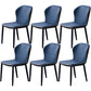 Home Contemporary Side Chair Wingback Metal Dining Room Chair with Leather Cushion Blue 6 Piece Set Clearhalo ' kitchen&dining_furn' 'Dining Chairs' 'Dining Tables & Seating' 'dining_chair' 'furn' 'furn_dining_chair' 'Furniture' 'furniture_dining_chair' 'Kitchen & Dining Furniture' 'kitchen' 3541010