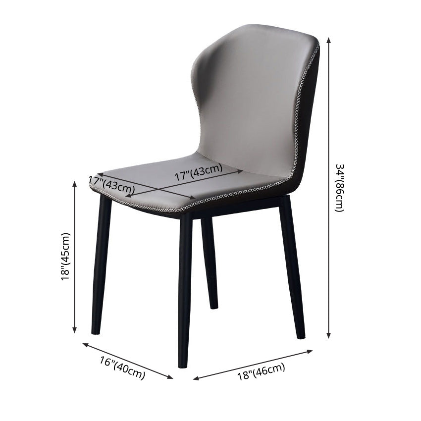 Home Contemporary Side Chair Wingback Metal Dining Room Chair with Leather Cushion Clearhalo ' kitchen&dining_furn' 'Dining Chairs' 'Dining Tables & Seating' 'dining_chair' 'furn' 'furn_dining_chair' 'Furniture' 'furniture_dining_chair' 'Kitchen & Dining Furniture' 'kitchen' 3541016