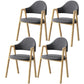 Scandinavian Study Room Metal Arm Chair Colorful Open Dining Chair with Natural Legs Dark Gray Leather 4 Piece Set Clearhalo ' kitchen&dining_furn' 'Dining Chairs' 'Dining Tables & Seating' 'dining_chair' 'furn' 'furn_dining_chair' 'Furniture' 'furniture_dining_chair' 'Kitchen & Dining Furniture' 'kitchen' 3541023