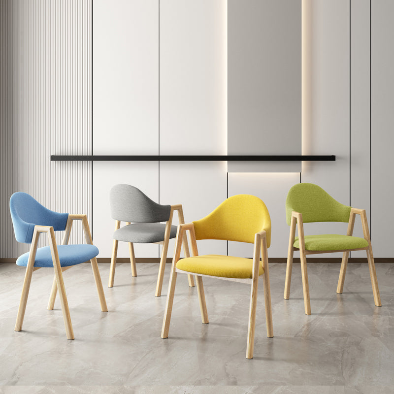 Scandinavian Study Room Metal Arm Chair Colorful Open Dining Chair with Natural Legs Clearhalo ' kitchen&dining_furn' 'Dining Chairs' 'Dining Tables & Seating' 'dining_chair' 'furn' 'furn_dining_chair' 'Furniture' 'furniture_dining_chair' 'Kitchen & Dining Furniture' 'kitchen' 3541024