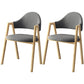 Scandinavian Study Room Metal Arm Chair Colorful Open Dining Chair with Natural Legs Dark Gray Fabric 2 Piece Set Clearhalo ' kitchen&dining_furn' 'Dining Chairs' 'Dining Tables & Seating' 'dining_chair' 'furn' 'furn_dining_chair' 'Furniture' 'furniture_dining_chair' 'Kitchen & Dining Furniture' 'kitchen' 3541027