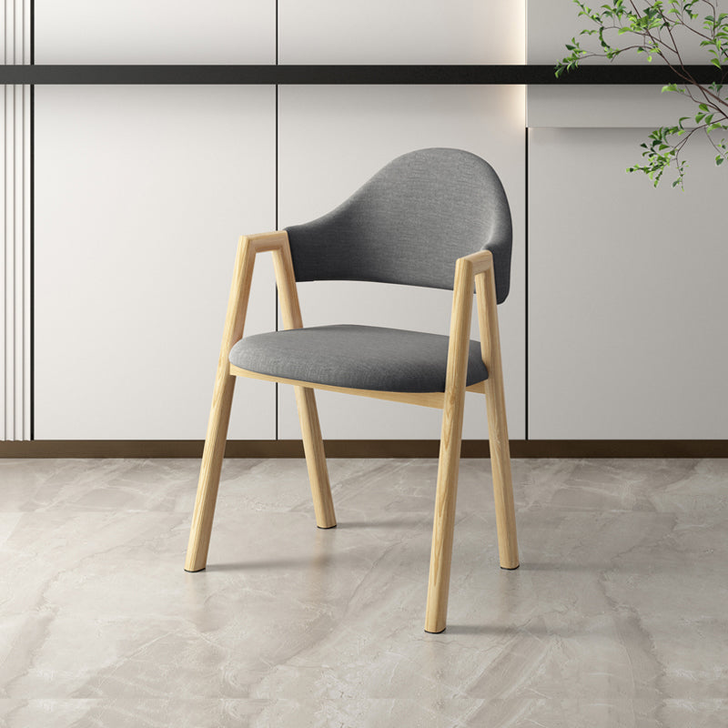 Scandinavian Study Room Metal Arm Chair Colorful Open Dining Chair with Natural Legs Clearhalo ' kitchen&dining_furn' 'Dining Chairs' 'Dining Tables & Seating' 'dining_chair' 'furn' 'furn_dining_chair' 'Furniture' 'furniture_dining_chair' 'Kitchen & Dining Furniture' 'kitchen' 3541028