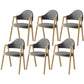 Scandinavian Study Room Metal Arm Chair Colorful Open Dining Chair with Natural Legs Dark Gray Fabric 6 Piece Set Clearhalo ' kitchen&dining_furn' 'Dining Chairs' 'Dining Tables & Seating' 'dining_chair' 'furn' 'furn_dining_chair' 'Furniture' 'furniture_dining_chair' 'Kitchen & Dining Furniture' 'kitchen' 3541031