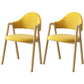 Scandinavian Study Room Metal Arm Chair Colorful Open Dining Chair with Natural Legs Yellow Fabric 2 Piece Set Clearhalo ' kitchen&dining_furn' 'Dining Chairs' 'Dining Tables & Seating' 'dining_chair' 'furn' 'furn_dining_chair' 'Furniture' 'furniture_dining_chair' 'Kitchen & Dining Furniture' 'kitchen' 3541038