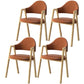 Scandinavian Study Room Metal Arm Chair Colorful Open Dining Chair with Natural Legs Brown Leather 4 Piece Set Clearhalo ' kitchen&dining_furn' 'Dining Chairs' 'Dining Tables & Seating' 'dining_chair' 'furn' 'furn_dining_chair' 'Furniture' 'furniture_dining_chair' 'Kitchen & Dining Furniture' 'kitchen' 3541042