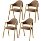 Scandinavian Study Room Metal Arm Chair Colorful Open Dining Chair with Natural Legs Brown Fabric 4 Piece Set Clearhalo ' kitchen&dining_furn' 'Dining Chairs' 'Dining Tables & Seating' 'dining_chair' 'furn' 'furn_dining_chair' 'Furniture' 'furniture_dining_chair' 'Kitchen & Dining Furniture' 'kitchen' 3541045
