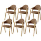 Scandinavian Study Room Metal Arm Chair Colorful Open Dining Chair with Natural Legs Brown Fabric 6 Piece Set Clearhalo ' kitchen&dining_furn' 'Dining Chairs' 'Dining Tables & Seating' 'dining_chair' 'furn' 'furn_dining_chair' 'Furniture' 'furniture_dining_chair' 'Kitchen & Dining Furniture' 'kitchen' 3541046