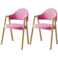 Scandinavian Study Room Metal Arm Chair Colorful Open Dining Chair with Natural Legs Pink Fabric 2 Piece Set Clearhalo ' kitchen&dining_furn' 'Dining Chairs' 'Dining Tables & Seating' 'dining_chair' 'furn' 'furn_dining_chair' 'Furniture' 'furniture_dining_chair' 'Kitchen & Dining Furniture' 'kitchen' 3541047