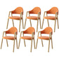 Scandinavian Study Room Metal Arm Chair Colorful Open Dining Chair with Natural Legs Orange Fabric 6 Piece Set Clearhalo ' kitchen&dining_furn' 'Dining Chairs' 'Dining Tables & Seating' 'dining_chair' 'furn' 'furn_dining_chair' 'Furniture' 'furniture_dining_chair' 'Kitchen & Dining Furniture' 'kitchen' 3541055
