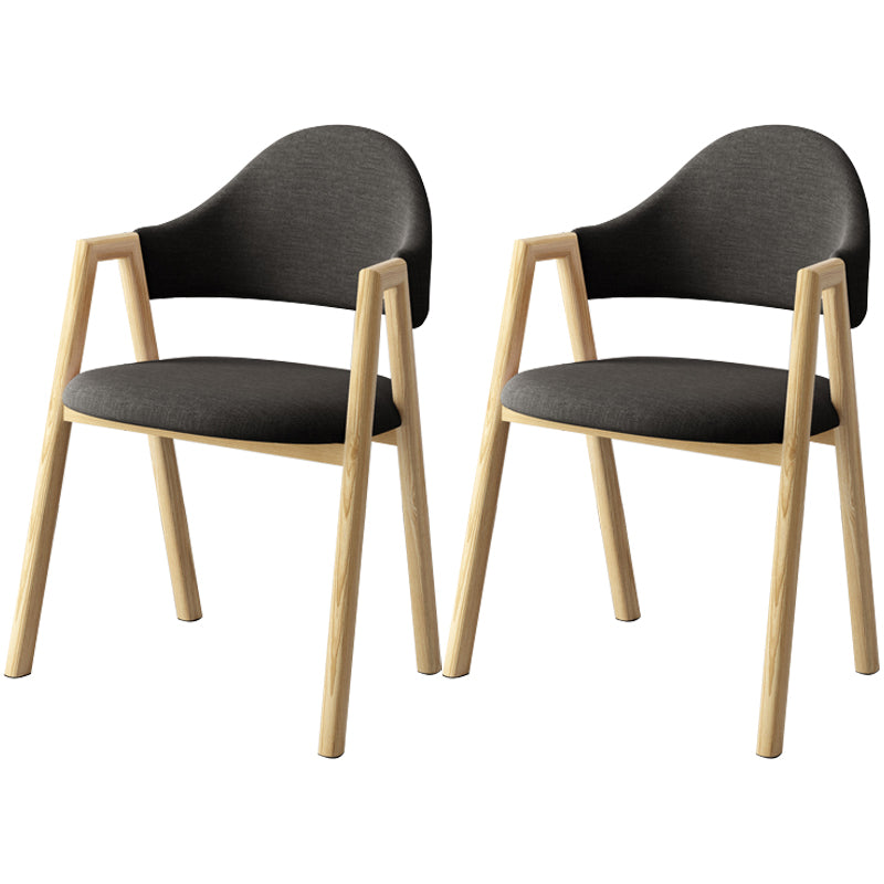 Scandinavian Study Room Metal Arm Chair Colorful Open Dining Chair with Natural Legs Black Fabric 2 Piece Set Clearhalo ' kitchen&dining_furn' 'Dining Chairs' 'Dining Tables & Seating' 'dining_chair' 'furn' 'furn_dining_chair' 'Furniture' 'furniture_dining_chair' 'Kitchen & Dining Furniture' 'kitchen' 3541059