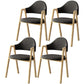 Scandinavian Study Room Metal Arm Chair Colorful Open Dining Chair with Natural Legs Black Fabric 4 Piece Set Clearhalo ' kitchen&dining_furn' 'Dining Chairs' 'Dining Tables & Seating' 'dining_chair' 'furn' 'furn_dining_chair' 'Furniture' 'furniture_dining_chair' 'Kitchen & Dining Furniture' 'kitchen' 3541060