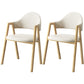 Scandinavian Study Room Metal Arm Chair Colorful Open Dining Chair with Natural Legs White Leather 2 Piece Set Clearhalo ' kitchen&dining_furn' 'Dining Chairs' 'Dining Tables & Seating' 'dining_chair' 'furn' 'furn_dining_chair' 'Furniture' 'furniture_dining_chair' 'Kitchen & Dining Furniture' 'kitchen' 3541071