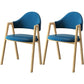 Scandinavian Study Room Metal Arm Chair Colorful Open Dining Chair with Natural Legs Dark Blue Leather 2 Piece Set Clearhalo ' kitchen&dining_furn' 'Dining Chairs' 'Dining Tables & Seating' 'dining_chair' 'furn' 'furn_dining_chair' 'Furniture' 'furniture_dining_chair' 'Kitchen & Dining Furniture' 'kitchen' 3541074
