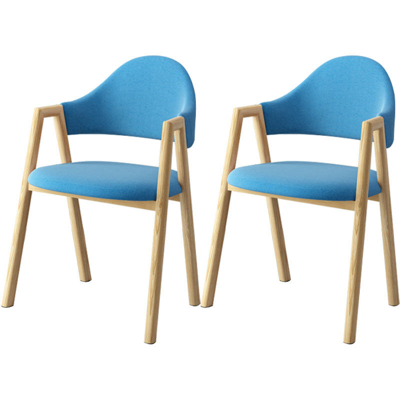 Scandinavian Study Room Metal Arm Chair Colorful Open Dining Chair with Natural Legs Lake Blue Leather 2 Piece Set Clearhalo ' kitchen&dining_furn' 'Dining Chairs' 'Dining Tables & Seating' 'dining_chair' 'furn' 'furn_dining_chair' 'Furniture' 'furniture_dining_chair' 'Kitchen & Dining Furniture' 'kitchen' 3541077