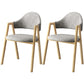 Scandinavian Study Room Metal Arm Chair Colorful Open Dining Chair with Natural Legs Grey Fabric 2 Piece Set Clearhalo ' kitchen&dining_furn' 'Dining Chairs' 'Dining Tables & Seating' 'dining_chair' 'furn' 'furn_dining_chair' 'Furniture' 'furniture_dining_chair' 'Kitchen & Dining Furniture' 'kitchen' 3541080