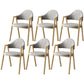 Scandinavian Study Room Metal Arm Chair Colorful Open Dining Chair with Natural Legs Grey Fabric 6 Piece Set Clearhalo ' kitchen&dining_furn' 'Dining Chairs' 'Dining Tables & Seating' 'dining_chair' 'furn' 'furn_dining_chair' 'Furniture' 'furniture_dining_chair' 'Kitchen & Dining Furniture' 'kitchen' 3541082