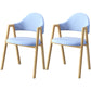 Scandinavian Study Room Metal Arm Chair Colorful Open Dining Chair with Natural Legs Blue Leather 2 Piece Set Clearhalo ' kitchen&dining_furn' 'Dining Chairs' 'Dining Tables & Seating' 'dining_chair' 'furn' 'furn_dining_chair' 'Furniture' 'furniture_dining_chair' 'Kitchen & Dining Furniture' 'kitchen' 3541083