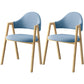 Scandinavian Study Room Metal Arm Chair Colorful Open Dining Chair with Natural Legs Blue Fabric 2 Piece Set Clearhalo ' kitchen&dining_furn' 'Dining Chairs' 'Dining Tables & Seating' 'dining_chair' 'furn' 'furn_dining_chair' 'Furniture' 'furniture_dining_chair' 'Kitchen & Dining Furniture' 'kitchen' 3541086