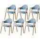 Scandinavian Study Room Metal Arm Chair Colorful Open Dining Chair with Natural Legs Blue Fabric 6 Piece Set Clearhalo ' kitchen&dining_furn' 'Dining Chairs' 'Dining Tables & Seating' 'dining_chair' 'furn' 'furn_dining_chair' 'Furniture' 'furniture_dining_chair' 'Kitchen & Dining Furniture' 'kitchen' 3541088