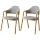 Scandinavian Study Room Metal Arm Chair Colorful Open Dining Chair with Natural Legs Light Gray Leather 2 Piece Set Clearhalo ' kitchen&dining_furn' 'Dining Chairs' 'Dining Tables & Seating' 'dining_chair' 'furn' 'furn_dining_chair' 'Furniture' 'furniture_dining_chair' 'Kitchen & Dining Furniture' 'kitchen' 3541095