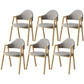 Scandinavian Study Room Metal Arm Chair Colorful Open Dining Chair with Natural Legs Light Gray Leather 6 Piece Set Clearhalo ' kitchen&dining_furn' 'Dining Chairs' 'Dining Tables & Seating' 'dining_chair' 'furn' 'furn_dining_chair' 'Furniture' 'furniture_dining_chair' 'Kitchen & Dining Furniture' 'kitchen' 3541097