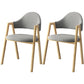 Scandinavian Study Room Metal Arm Chair Colorful Open Dining Chair with Natural Legs Light Gray Fabric 2 Piece Set Clearhalo ' kitchen&dining_furn' 'Dining Chairs' 'Dining Tables & Seating' 'dining_chair' 'furn' 'furn_dining_chair' 'Furniture' 'furniture_dining_chair' 'Kitchen & Dining Furniture' 'kitchen' 3541098