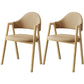 Scandinavian Study Room Metal Arm Chair Colorful Open Dining Chair with Natural Legs Light Khaki Leather 2 Piece Set Clearhalo ' kitchen&dining_furn' 'Dining Chairs' 'Dining Tables & Seating' 'dining_chair' 'furn' 'furn_dining_chair' 'Furniture' 'furniture_dining_chair' 'Kitchen & Dining Furniture' 'kitchen' 3541101