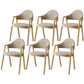 Scandinavian Study Room Metal Arm Chair Colorful Open Dining Chair with Natural Legs Light Khaki Fabric 6 Piece Set Clearhalo ' kitchen&dining_furn' 'Dining Chairs' 'Dining Tables & Seating' 'dining_chair' 'furn' 'furn_dining_chair' 'Furniture' 'furniture_dining_chair' 'Kitchen & Dining Furniture' 'kitchen' 3541106