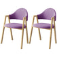 Scandinavian Study Room Metal Arm Chair Colorful Open Dining Chair with Natural Legs Purple Fabric 2 Piece Set Clearhalo ' kitchen&dining_furn' 'Dining Chairs' 'Dining Tables & Seating' 'dining_chair' 'furn' 'furn_dining_chair' 'Furniture' 'furniture_dining_chair' 'Kitchen & Dining Furniture' 'kitchen' 3541107