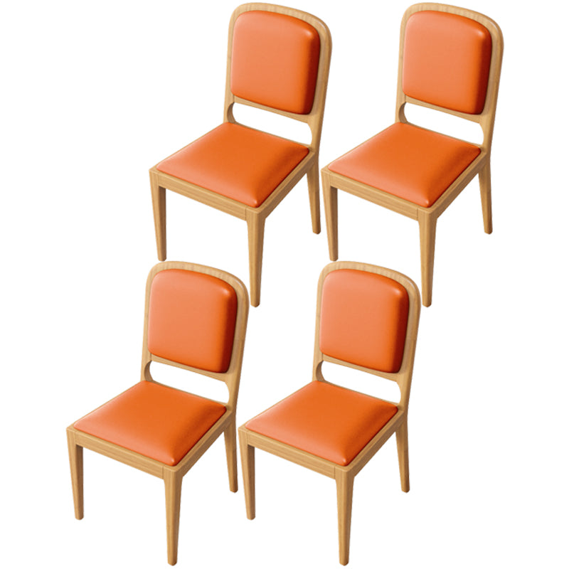 Modern Dining Chair 19'' Wide Open Side Chair with 4 Wood Legs for Home Use Orange 4 Piece Set Natural Wood Clearhalo ' kitchen&dining_furn' 'Dining Chairs' 'Dining Tables & Seating' 'dining_chair' 'furn' 'furn_dining_chair' 'Furniture' 'furniture_dining_chair' 'Kitchen & Dining Furniture' 'kitchen' 3541118