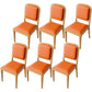 Modern Dining Chair 19'' Wide Open Side Chair with 4 Wood Legs for Home Use Orange 6 Piece Set Natural Wood Clearhalo ' kitchen&dining_furn' 'Dining Chairs' 'Dining Tables & Seating' 'dining_chair' 'furn' 'furn_dining_chair' 'Furniture' 'furniture_dining_chair' 'Kitchen & Dining Furniture' 'kitchen' 3541120