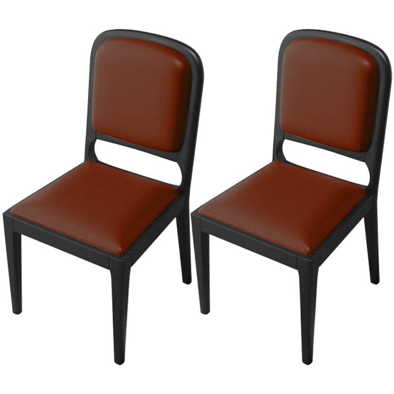 Modern Dining Chair 19'' Wide Open Side Chair with 4 Wood Legs for Home Use Coffee 2 Piece Set Black Clearhalo ' kitchen&dining_furn' 'Dining Chairs' 'Dining Tables & Seating' 'dining_chair' 'furn' 'furn_dining_chair' 'Furniture' 'furniture_dining_chair' 'Kitchen & Dining Furniture' 'kitchen' 3541128