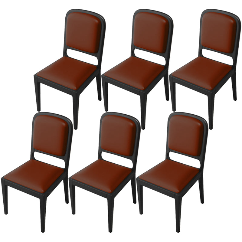 Modern Dining Chair 19'' Wide Open Side Chair with 4 Wood Legs for Home Use Coffee 6 Piece Set Black Clearhalo ' kitchen&dining_furn' 'Dining Chairs' 'Dining Tables & Seating' 'dining_chair' 'furn' 'furn_dining_chair' 'Furniture' 'furniture_dining_chair' 'Kitchen & Dining Furniture' 'kitchen' 3541130