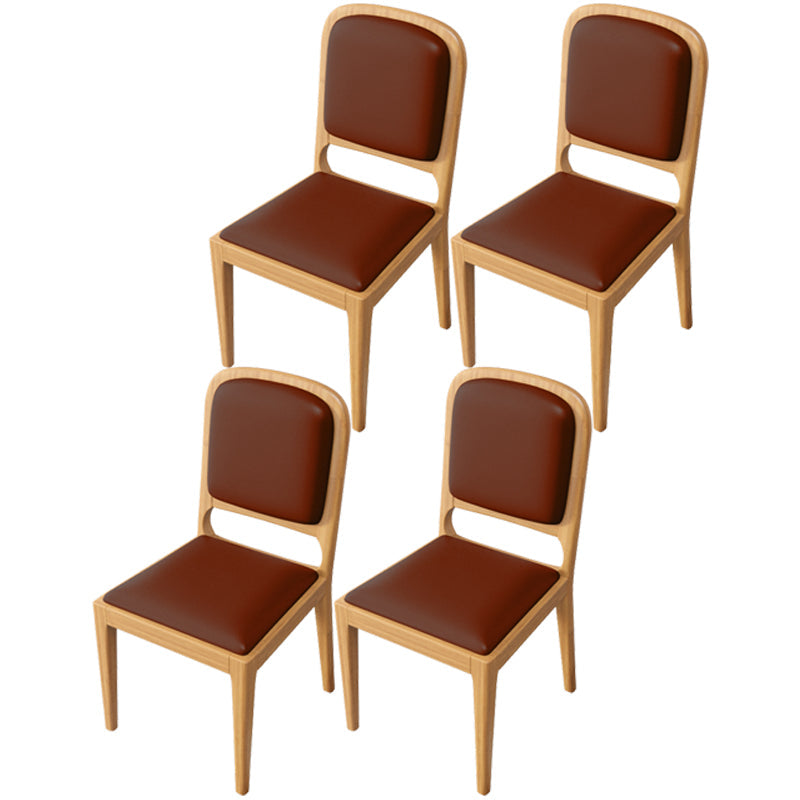 Modern Dining Chair 19'' Wide Open Side Chair with 4 Wood Legs for Home Use Coffee 4 Piece Set Natural Wood Clearhalo ' kitchen&dining_furn' 'Dining Chairs' 'Dining Tables & Seating' 'dining_chair' 'furn' 'furn_dining_chair' 'Furniture' 'furniture_dining_chair' 'Kitchen & Dining Furniture' 'kitchen' 3541132