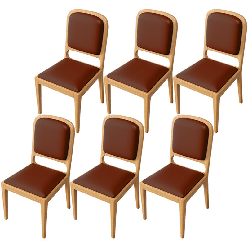 Modern Dining Chair 19'' Wide Open Side Chair with 4 Wood Legs for Home Use Coffee 6 Piece Set Natural Wood Clearhalo ' kitchen&dining_furn' 'Dining Chairs' 'Dining Tables & Seating' 'dining_chair' 'furn' 'furn_dining_chair' 'Furniture' 'furniture_dining_chair' 'Kitchen & Dining Furniture' 'kitchen' 3541133