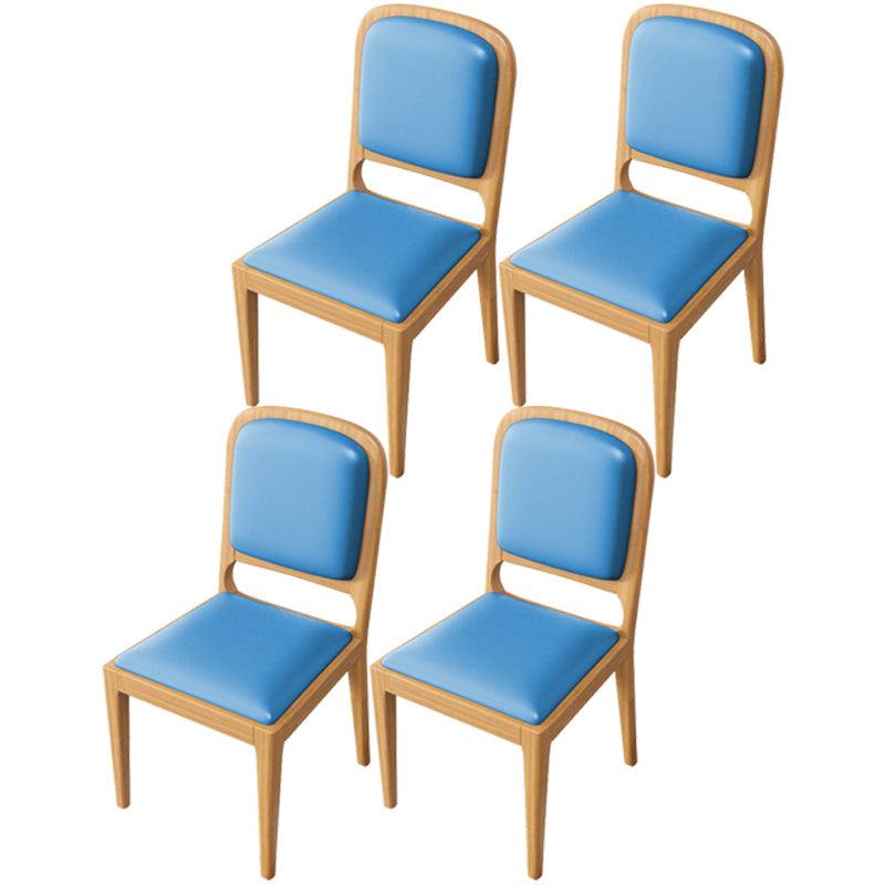 Modern Dining Chair 19'' Wide Open Side Chair with 4 Wood Legs for Home Use Blue 4 Piece Set Natural Wood Clearhalo ' kitchen&dining_furn' 'Dining Chairs' 'Dining Tables & Seating' 'dining_chair' 'furn' 'furn_dining_chair' 'Furniture' 'furniture_dining_chair' 'Kitchen & Dining Furniture' 'kitchen' 3541138