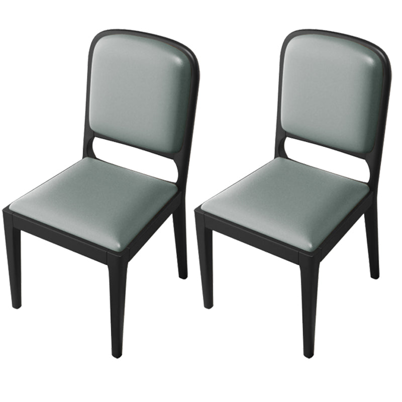 Modern Dining Chair 19'' Wide Open Side Chair with 4 Wood Legs for Home Use Grey 2 Piece Set Black Clearhalo ' kitchen&dining_furn' 'Dining Chairs' 'Dining Tables & Seating' 'dining_chair' 'furn' 'furn_dining_chair' 'Furniture' 'furniture_dining_chair' 'Kitchen & Dining Furniture' 'kitchen' 3541140