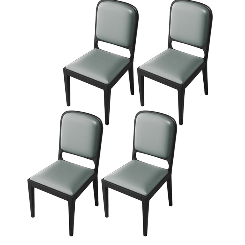 Modern Dining Chair 19'' Wide Open Side Chair with 4 Wood Legs for Home Use Grey 4 Piece Set Black Clearhalo ' kitchen&dining_furn' 'Dining Chairs' 'Dining Tables & Seating' 'dining_chair' 'furn' 'furn_dining_chair' 'Furniture' 'furniture_dining_chair' 'Kitchen & Dining Furniture' 'kitchen' 3541141