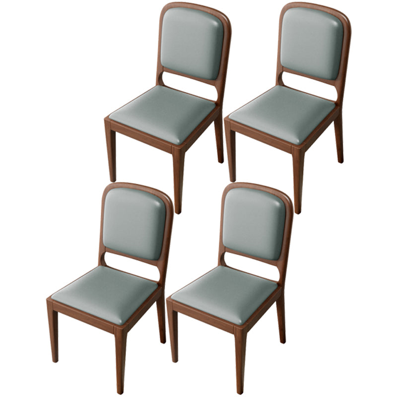 Modern Dining Chair 19'' Wide Open Side Chair with 4 Wood Legs for Home Use Grey 4 Piece Set Walnut Clearhalo ' kitchen&dining_furn' 'Dining Chairs' 'Dining Tables & Seating' 'dining_chair' 'furn' 'furn_dining_chair' 'Furniture' 'furniture_dining_chair' 'Kitchen & Dining Furniture' 'kitchen' 3541147