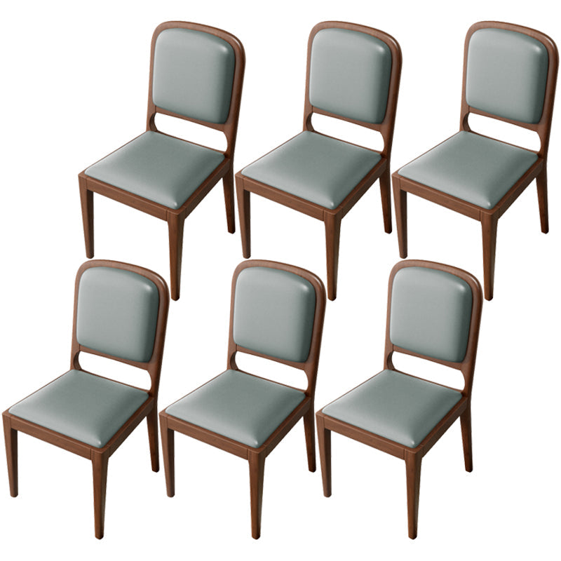 Modern Dining Chair 19'' Wide Open Side Chair with 4 Wood Legs for Home Use Grey 6 Piece Set Walnut Clearhalo ' kitchen&dining_furn' 'Dining Chairs' 'Dining Tables & Seating' 'dining_chair' 'furn' 'furn_dining_chair' 'Furniture' 'furniture_dining_chair' 'Kitchen & Dining Furniture' 'kitchen' 3541148