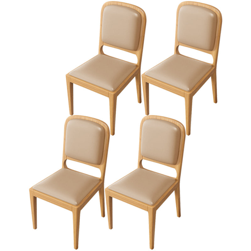Modern Dining Chair 19'' Wide Open Side Chair with 4 Wood Legs for Home Use Khaki 4 Piece Set Natural Wood Clearhalo ' kitchen&dining_furn' 'Dining Chairs' 'Dining Tables & Seating' 'dining_chair' 'furn' 'furn_dining_chair' 'Furniture' 'furniture_dining_chair' 'Kitchen & Dining Furniture' 'kitchen' 3541150
