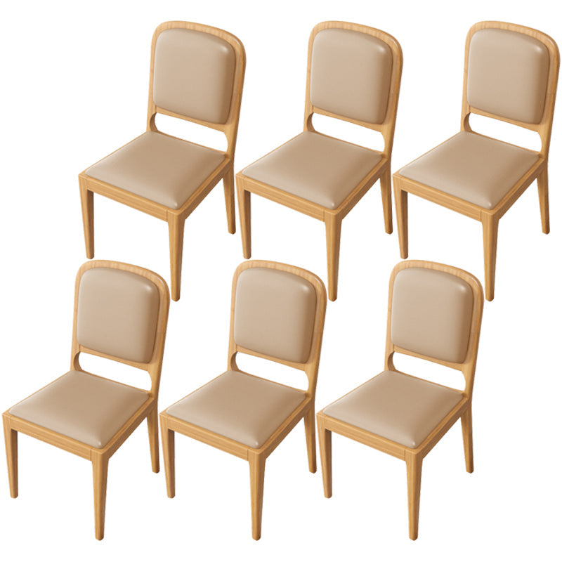 Modern Dining Chair 19'' Wide Open Side Chair with 4 Wood Legs for Home Use Khaki 6 Piece Set Natural Wood Clearhalo ' kitchen&dining_furn' 'Dining Chairs' 'Dining Tables & Seating' 'dining_chair' 'furn' 'furn_dining_chair' 'Furniture' 'furniture_dining_chair' 'Kitchen & Dining Furniture' 'kitchen' 3541151