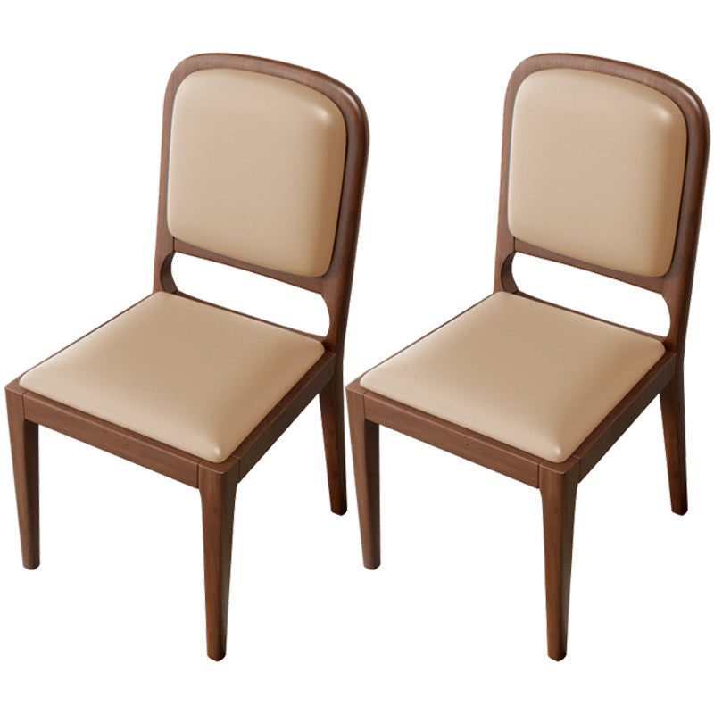 Modern Dining Chair 19'' Wide Open Side Chair with 4 Wood Legs for Home Use Khaki 2 Piece Set Walnut Clearhalo ' kitchen&dining_furn' 'Dining Chairs' 'Dining Tables & Seating' 'dining_chair' 'furn' 'furn_dining_chair' 'Furniture' 'furniture_dining_chair' 'Kitchen & Dining Furniture' 'kitchen' 3541152